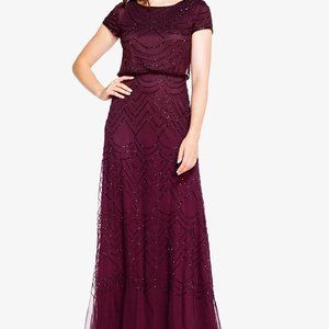 Adrianna Papell Beaded Blouson Gown in Chassis - Bridesmaid Formal Dress
